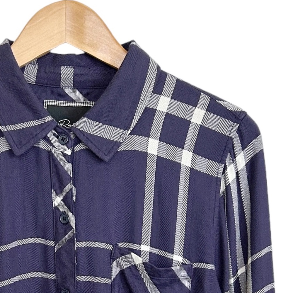 Rails Lurex Hunter Plaid Button Front Plaid Shirt… - image 6